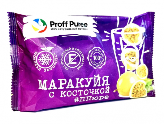 Пюре Proff Puree маракуйя с косточкой 0,25 кг замороженное