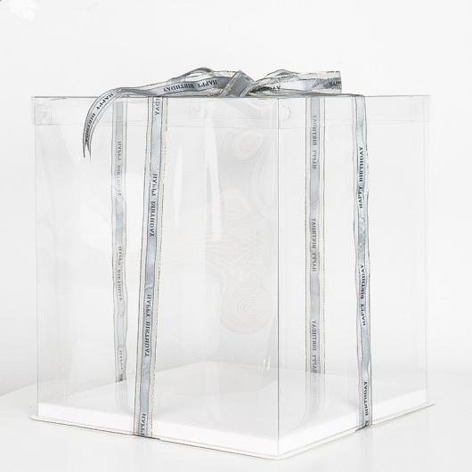 Коробка для торта с пластиковой крышкой Premium 22*22*31 см