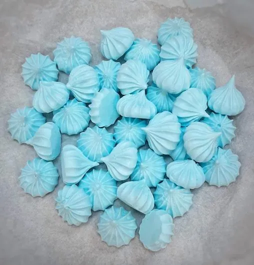 Безе (рифленное) голубое 2см 0,04 кг